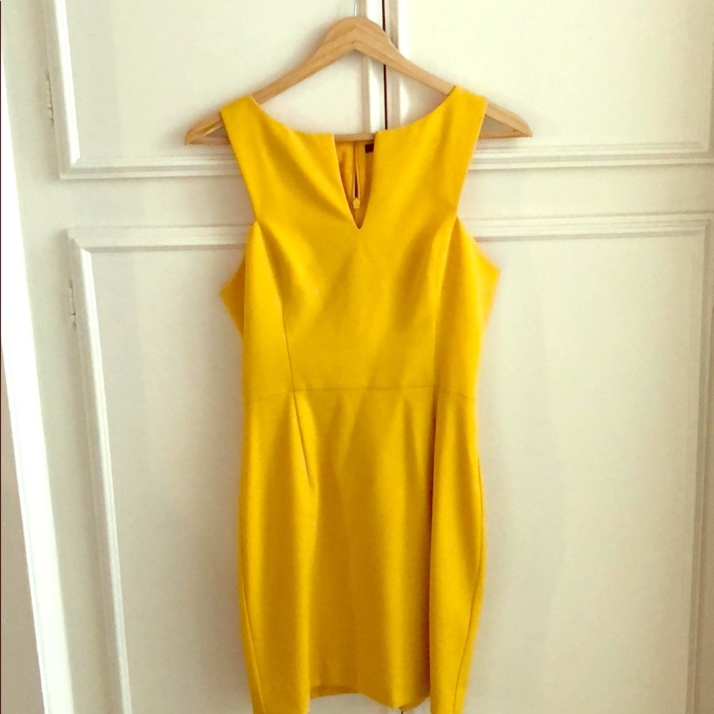 Black Halo Yellow Mini Dress